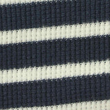 Navy Horizontal-Stripe Waffle Knit, Polyester — texture