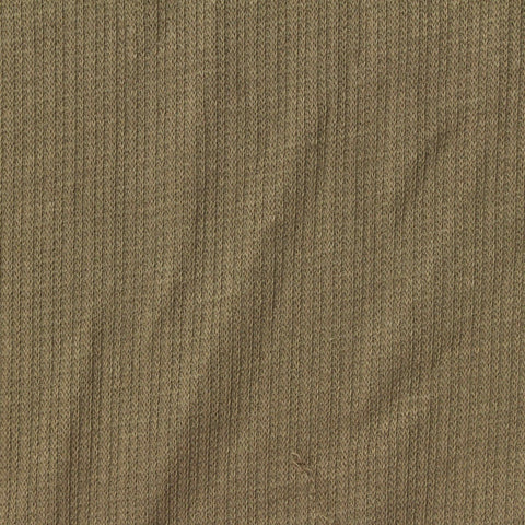 Polyester Cotton Blend Stretch Interlock Knit Fabric, 165 gsm, 150 cm — Khaki