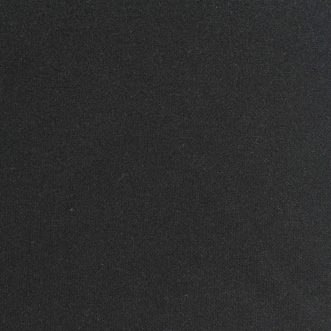Polyester Viscose Stretch Ponte Knit Fabric, 320 gsm, 170 cm — Black