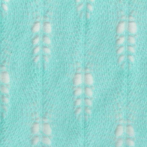Aqua Openwork-Leaf Pointelle Knit, Polyester