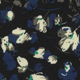 White Abstract-Floral Linen-Look, Polyester