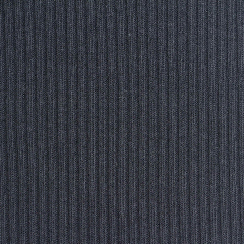 Cotton Viscose Blend Stretch Rib Knit Fabric, 520 gsm, 95 cm — Navy