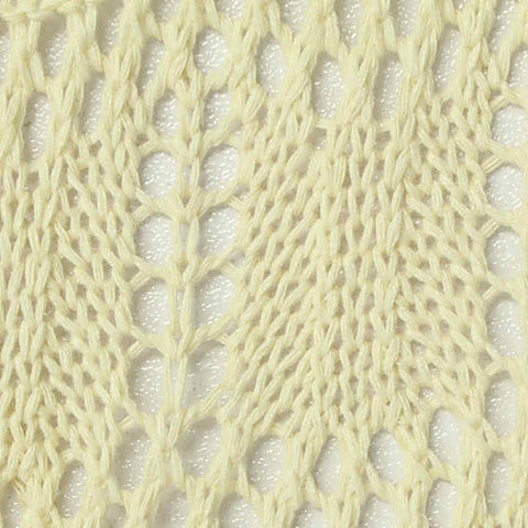 Cream Leaf Pointelle Knit, Poly-Cotton, 260 gsm, 160 cm