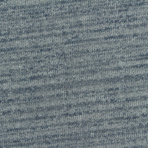 Blue-Grey Marl French Terry, Cotton-Poly, 280 gsm