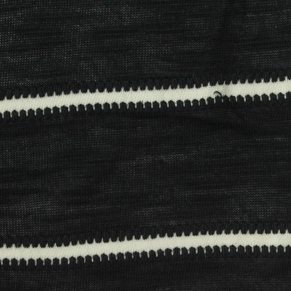 White Horizontal-Stripe Jersey Knit, Viscose, 150 gsm