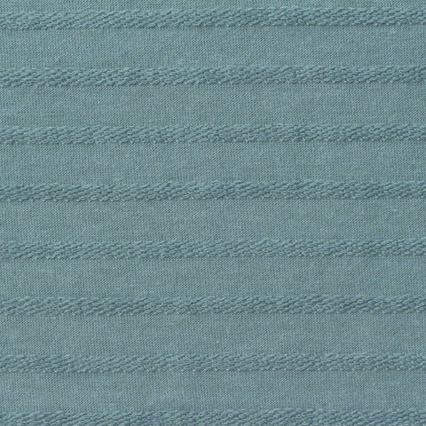 Blue-Green Horizontal-Band Jersey Knit, Cotton-Poly