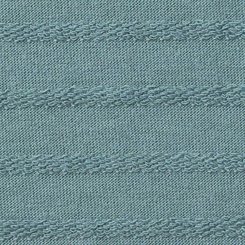 Blue-Green Horizontal-Band Jersey Knit, Cotton-Poly