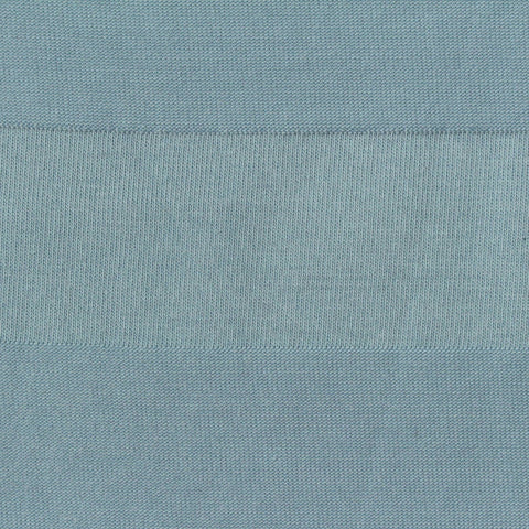 Light Blue Horizontal-Stripe Jacquard, Cotton-Poly