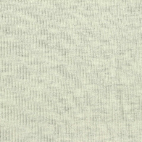 Light Grey Marl Rib Knit, Viscose, 240 gsm, 130 cm