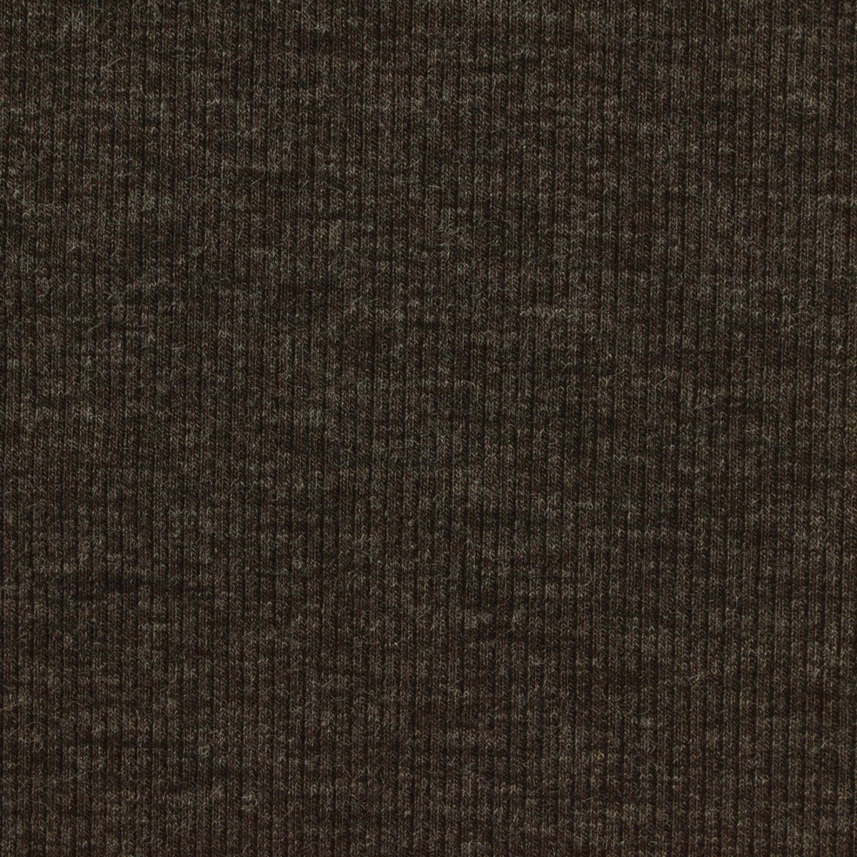 Dark Brown Marl Rib Knit, Poly-Viscose