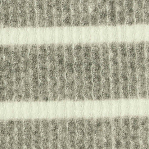 Dark Grey Stripes Rib Knit, Polyester