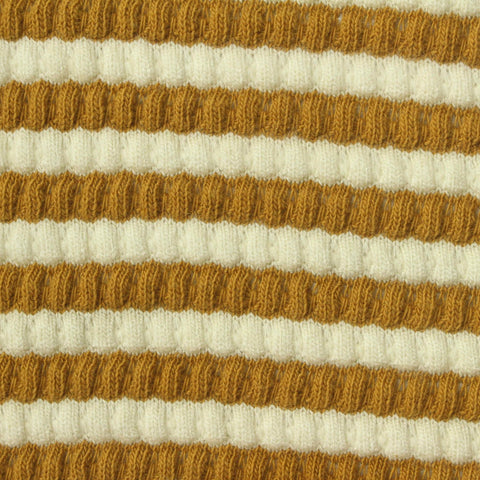 Mustard Horizontal-Stripe Chunky Knit, Cotton-Viscose