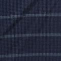 Striped Polyester Stretch Waffle Knit Fabric, 230 gsm, 140 cm — Navy