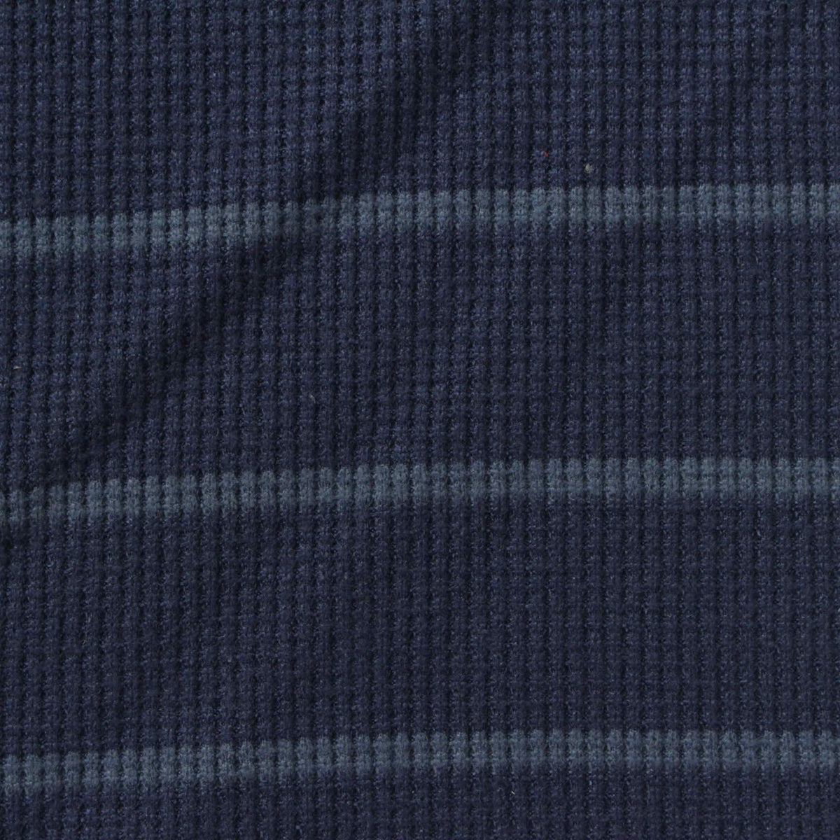 Striped Polyester Stretch Waffle Knit Fabric, 230 gsm, 140 cm — Navy