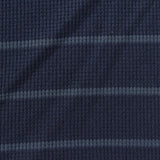 Striped Polyester Stretch Waffle Knit Fabric, 230 gsm, 140 cm — Navy