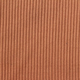 Brushed Polyester Stretch Rib Knit Fabric, 220 gsm, 152 cm — Orange