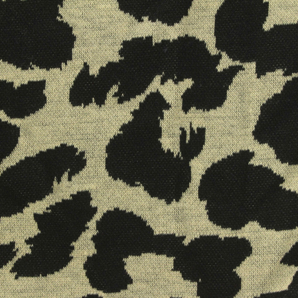 Black Animal Print Interlock Knit, Polyester, 230 gsm