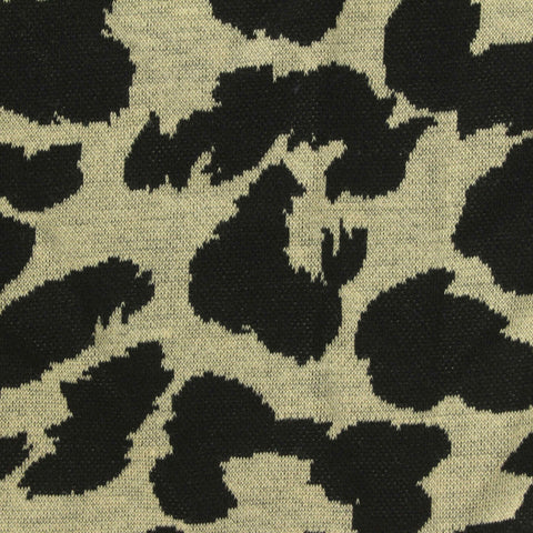Black Animal Print Interlock Knit, Polyester, 230 gsm