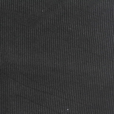 Cotton Stretch Rib Knit Fabric, 380 gsm, 110 cm — Black