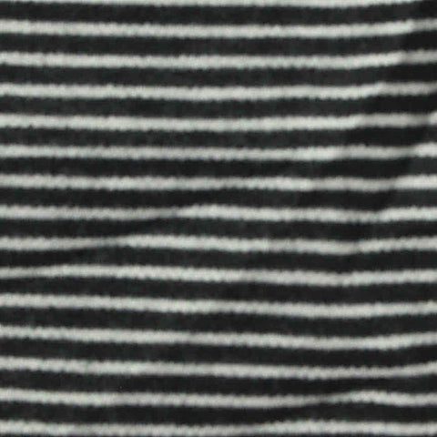 Black Horizontal-Stripe Interlock Knit, Polyester, 180 gsm