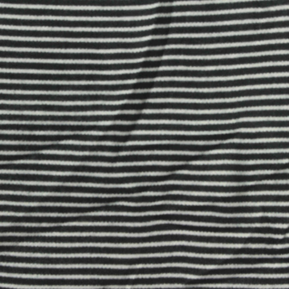 Black Horizontal-Stripe Interlock Knit, Polyester, 180 gsm