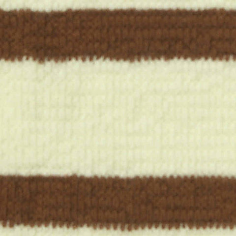 Brown Horizontal-Stripe Jersey Knit, Cotton, 260 gsm, 180 cm
