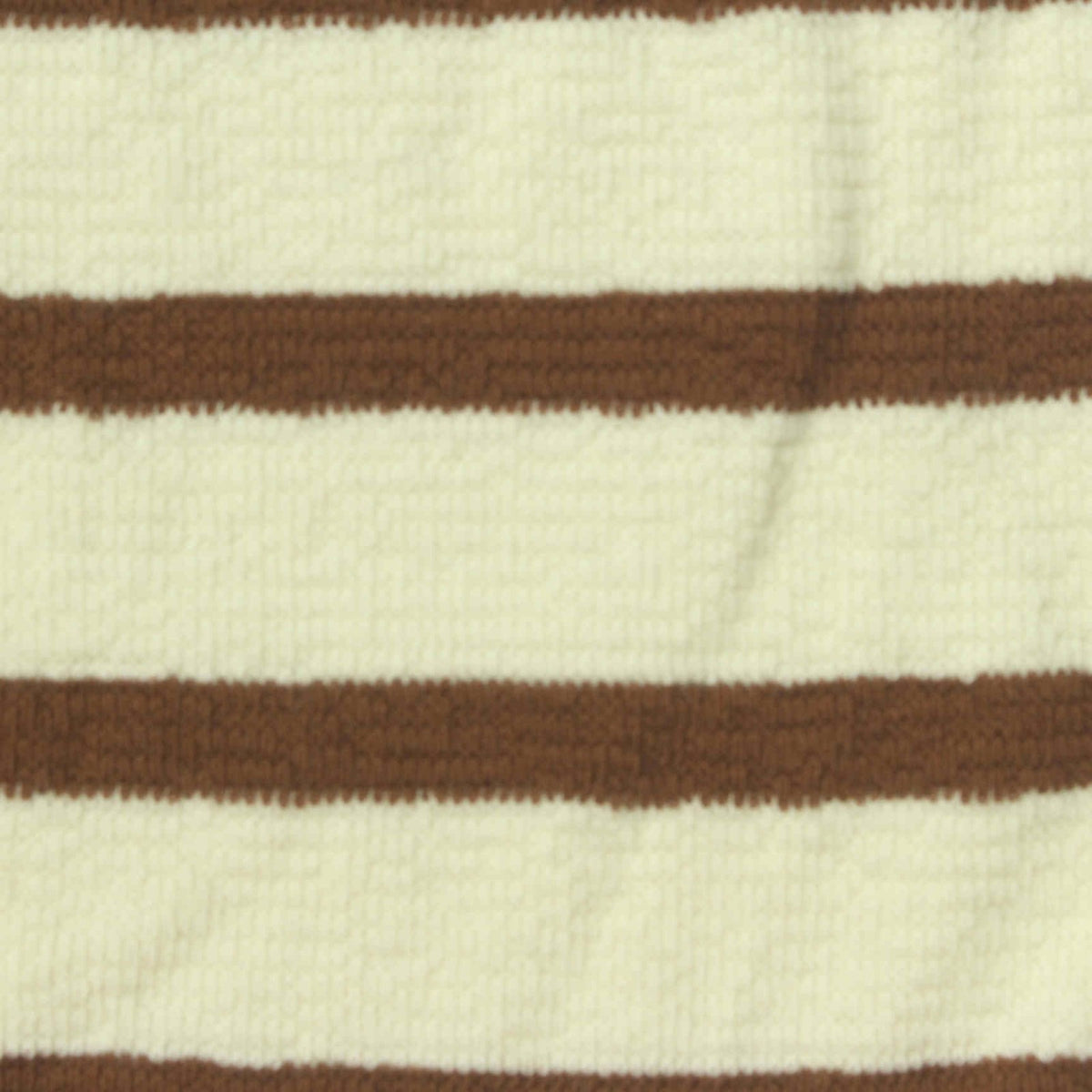 Brown Horizontal-Stripe Jersey Knit, Cotton, 260 gsm, 180 cm