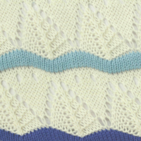 Cream Zigzag Pointelle Knit, Poly-Cotton