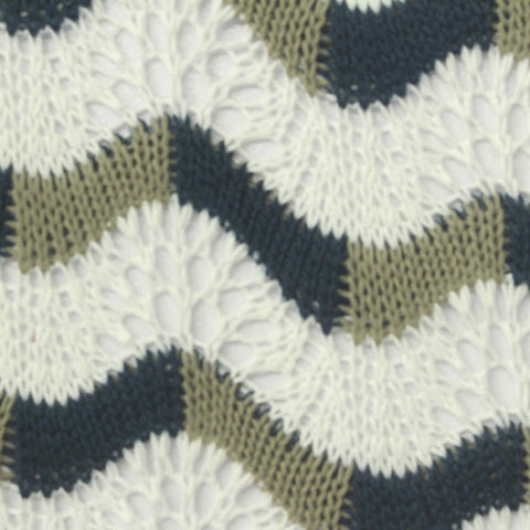Off-White Bold-Chevron Pointelle Knit, Poly-Cotton