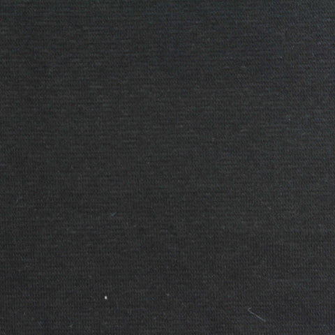 Cotton Polyester Stretch Rib Knit Fabric, 210 gsm, 180 cm — Black
