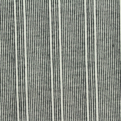 Black Vertical-Stripe Jersey Knit, Cotton, 240 gsm