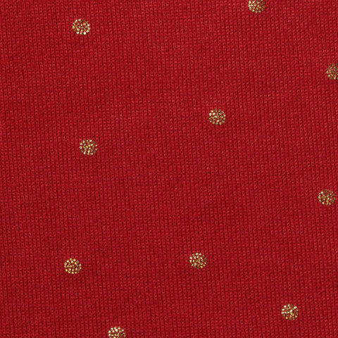 Brushed Polyester Stretch Chunky Knit Fabric, 180 gsm, 155 cm — Red