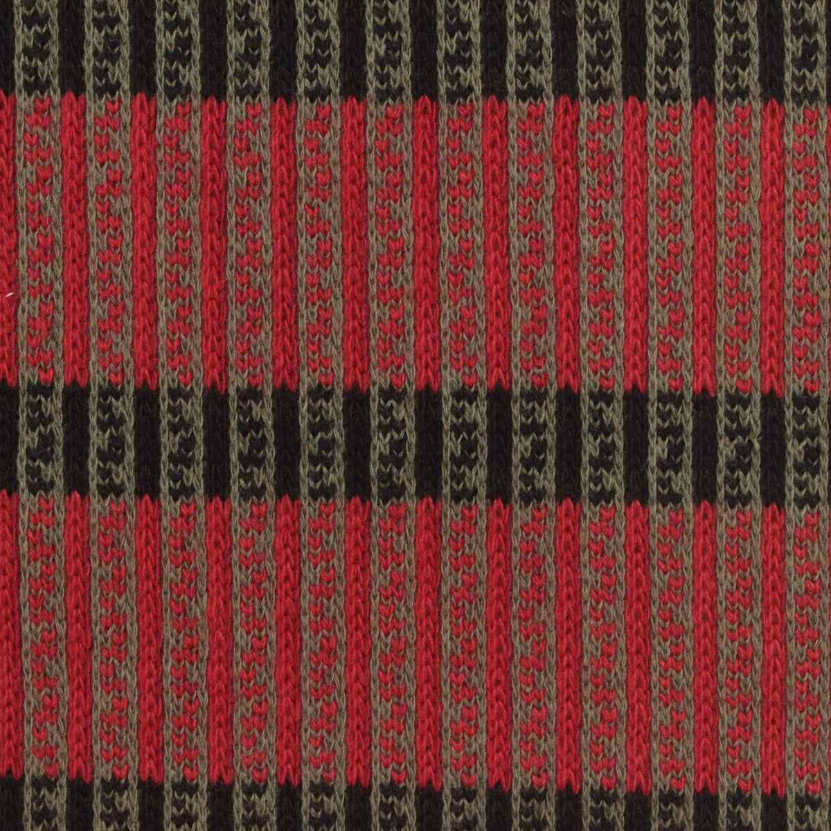 Red Vertical-Stripe Jacquard, Cotton-Poly