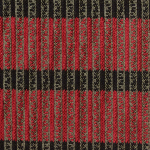 Red Vertical-Stripe Jacquard, Cotton-Poly