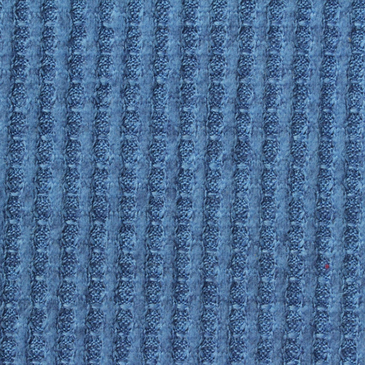 Brushed Polyester Stretch Waffle Knit Fabric, 220 gsm, 153 cm — Blue