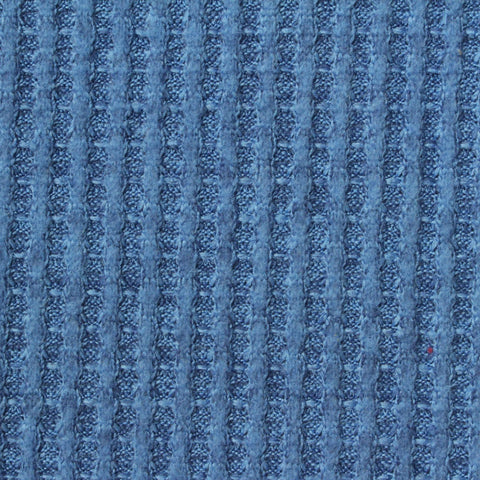 Brushed Polyester Stretch Waffle Knit Fabric, 220 gsm, 153 cm — Blue