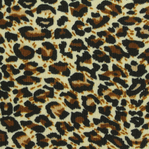 Black Leopard Jersey Knit, Polyester, 180 gsm