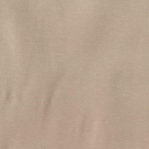 Cotton Stretch Rib Knit Fabric, 250 gsm, 175 cm — Beige