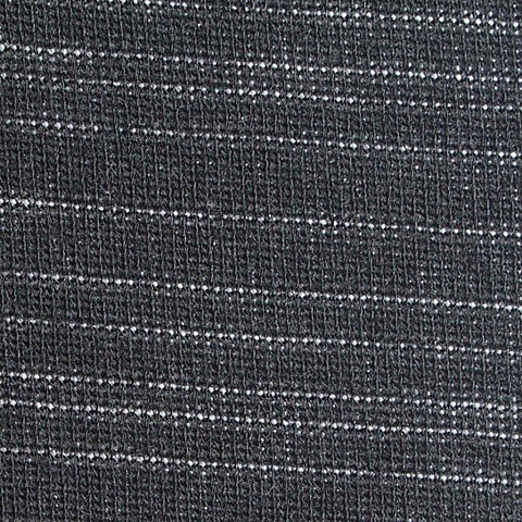 Light Grey Horizontal-Stripe Chunky Knit, Polyester, 190 gsm