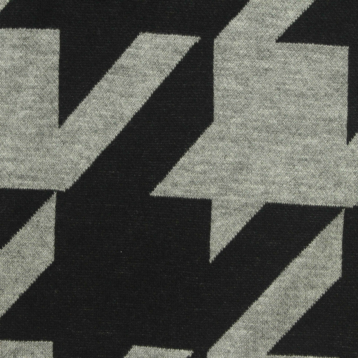 Black Houndstooth Jacquard, Poly-Viscose, 350 gsm, 155 cm
