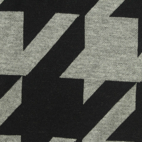 Black Houndstooth Jacquard, Poly-Viscose, 350 gsm, 155 cm