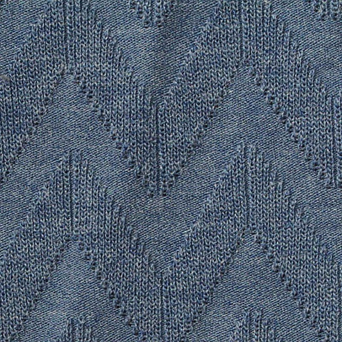 Blue Tone-on-Tone Chevron Pointelle Knit, Poly-Viscose