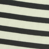 Black Horizontal-Stripe French Terry, Poly-Cotton