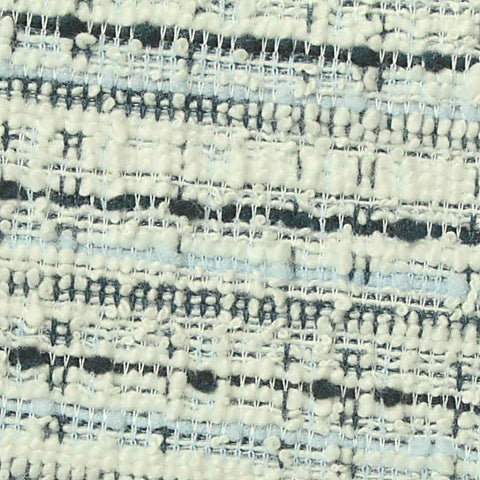 White Horizontal-Stripe Bouclé, Poly-Cotton, 255 gsm