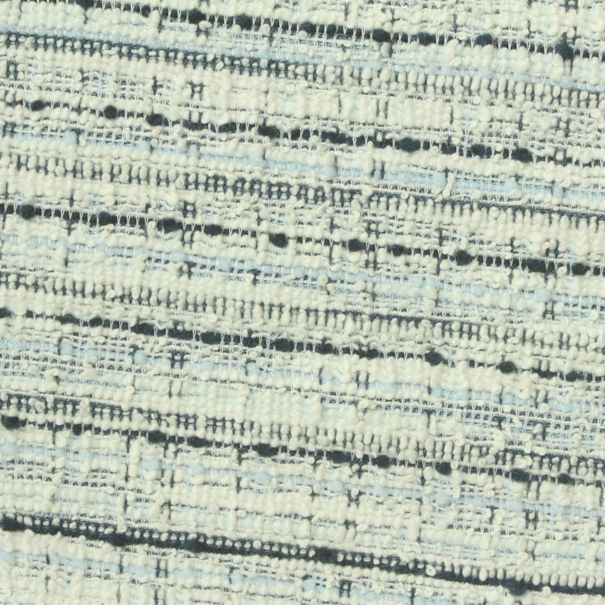 White Horizontal-Stripe Bouclé, Poly-Cotton, 255 gsm