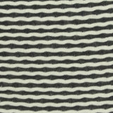 Black Horizontal-Stripe Interlock Knit, Polyester