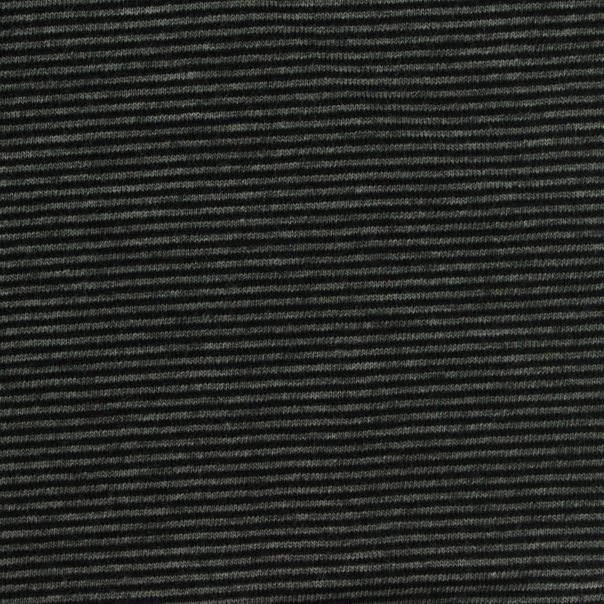Dark Grey Horizontal-Stripe Jersey Knit, Cotton-Modal
