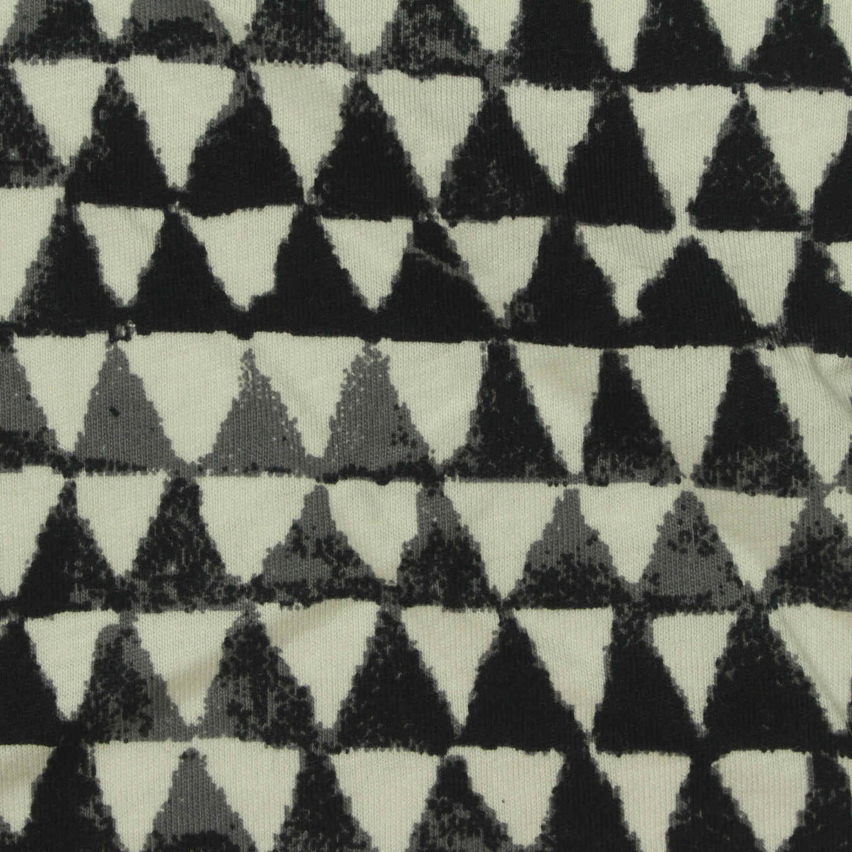 Black Geometric-Triangle Jersey Knit, Cotton-Viscose