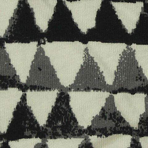 Black Geometric-Triangle Jersey Knit, Cotton-Viscose