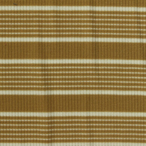 Mustard Stripes Rib Knit, Polyester